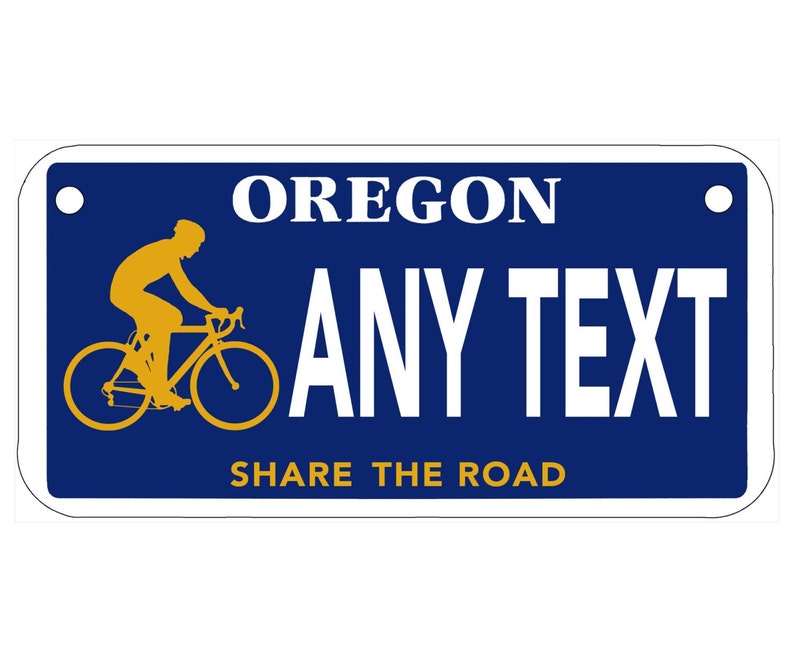 Custom Personalized State License Plate Oregon Bike Etsy
