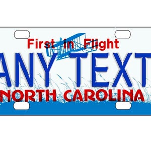 personalized state license plate - North Carolina  Novelty Plate-Printed Flat, 3 sizes