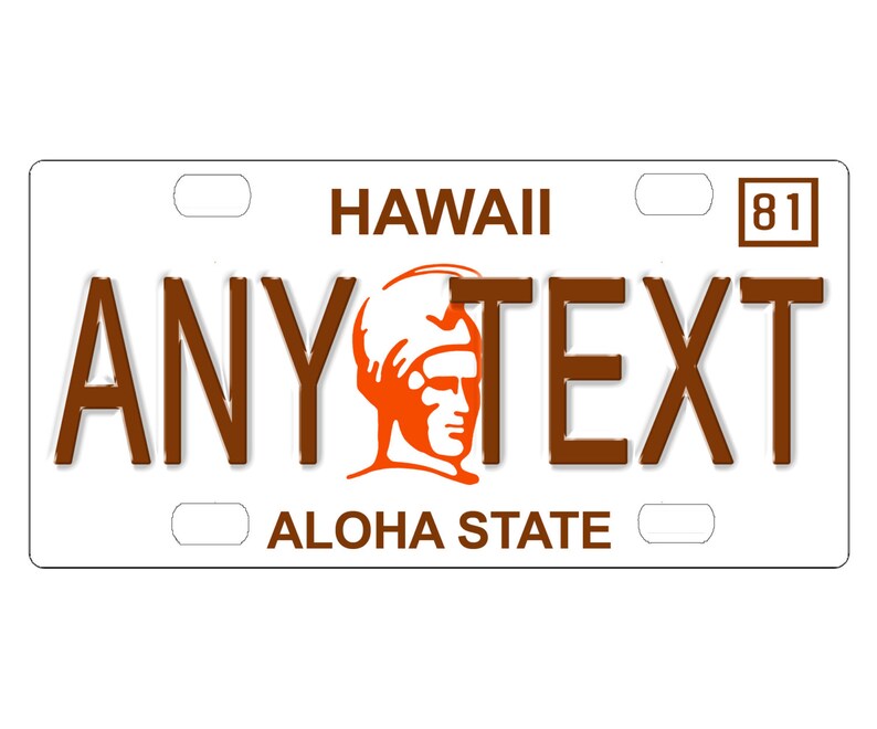 Custom personalized state license plate Hawaii 1981 Add Etsy