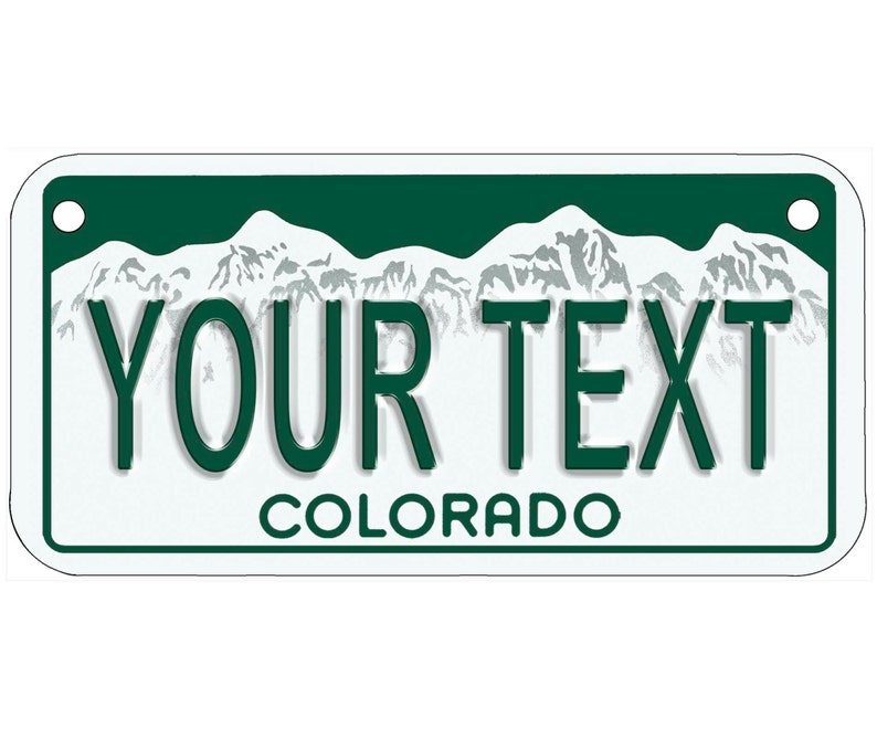 Custom Personalized State License Plate Colorado Novelty Etsy