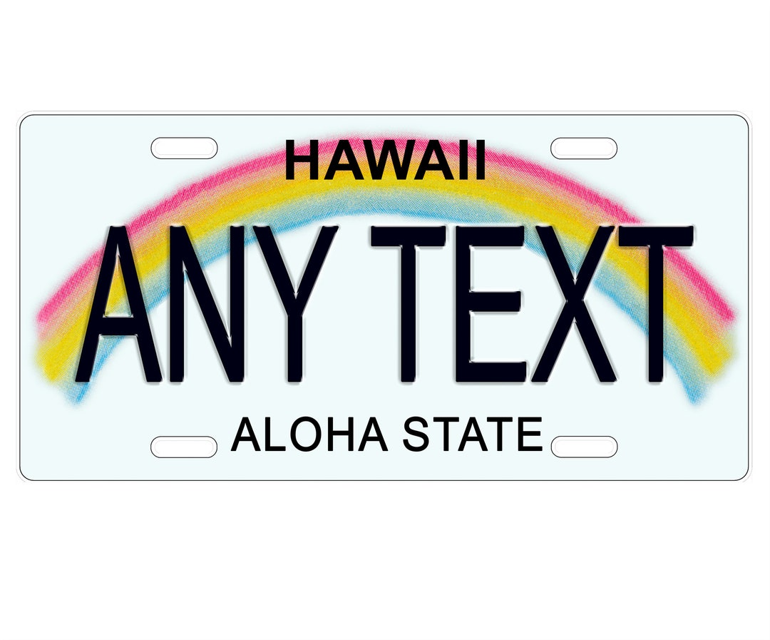 Personalized State License Plate Hawaii Novelty Plateprinted Flat, 3 Sizes Etsy