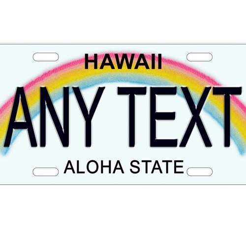 Custom Personalized State License Plate Hawaii Novelty Etsy