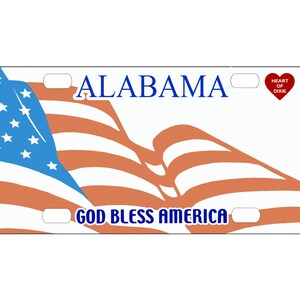 personalized state license plate - Alabama  Novelty Plate-Printed Flat, 3 sizes