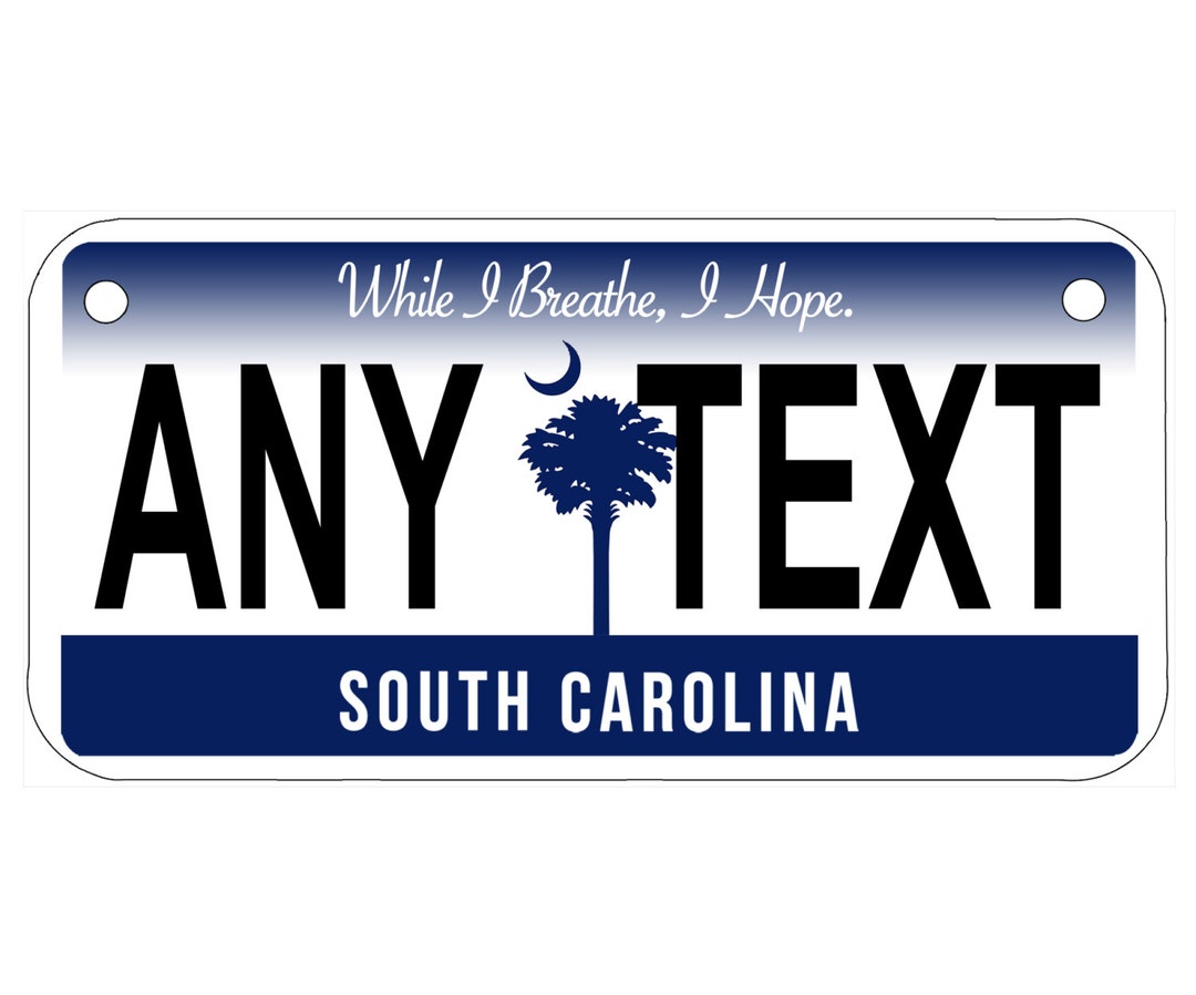 Personalized State License Plate South Carolina 2016 Novelty Plate