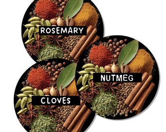 Labels For Your Spice Jars - Set Of 25 Colorful Jar Labels