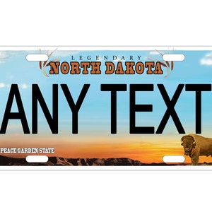 Personalized State License Plate - North Dakota 2016 Novelty Plate-Printed Flat 3 sizes