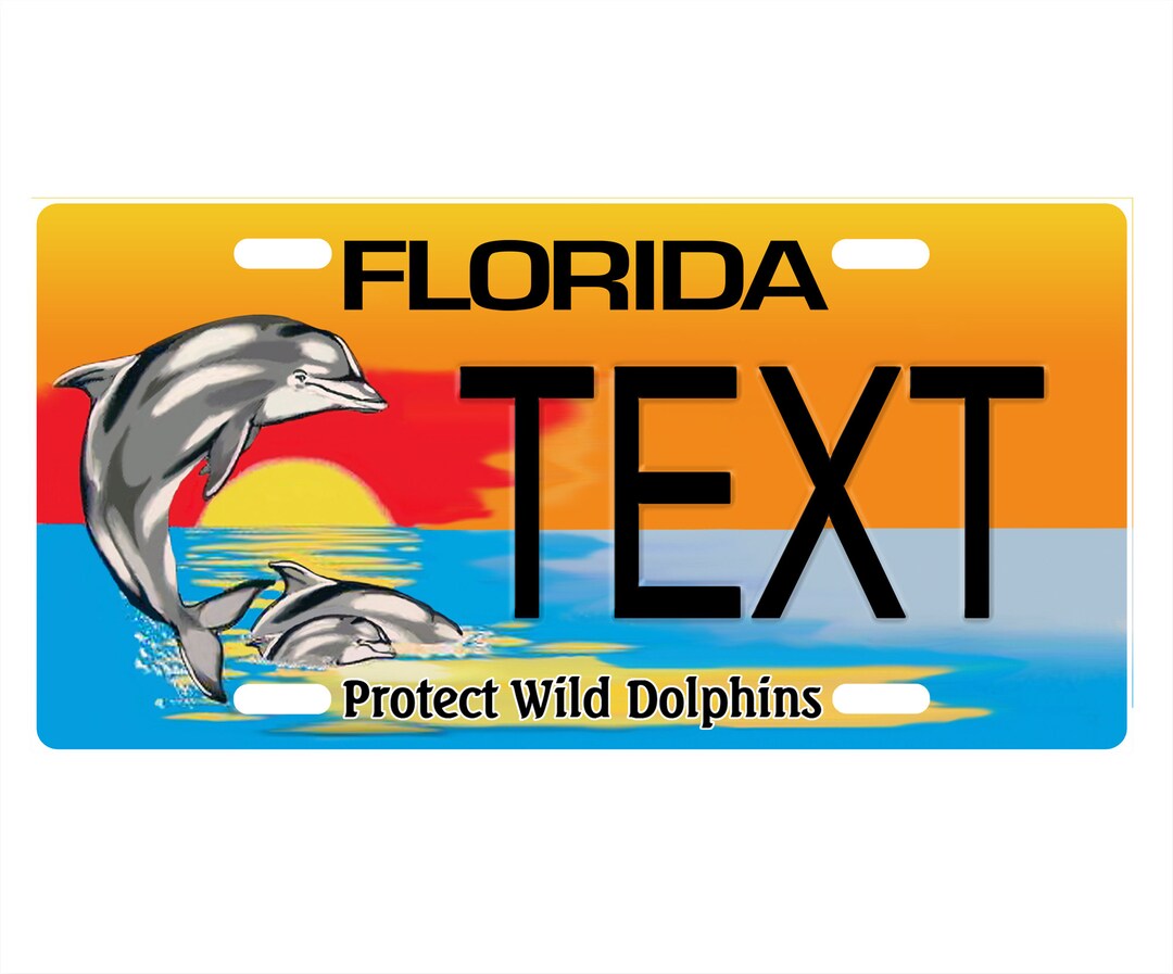 Personalized State License Plate Florida Save Wild Dolphins Novelty