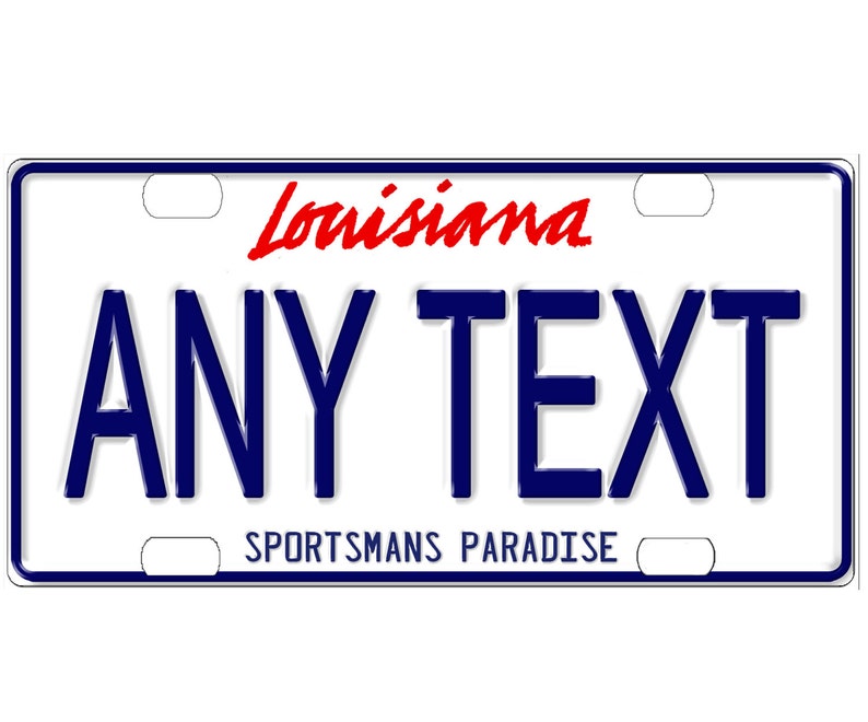 Custom personalized state license plate louisiana 1 novelty etsy