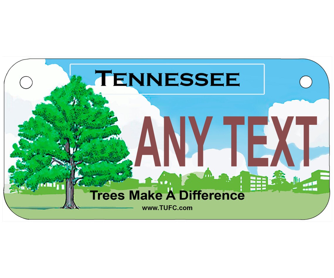 Custom Personalized State License Plate Tennessee Trees Etsy