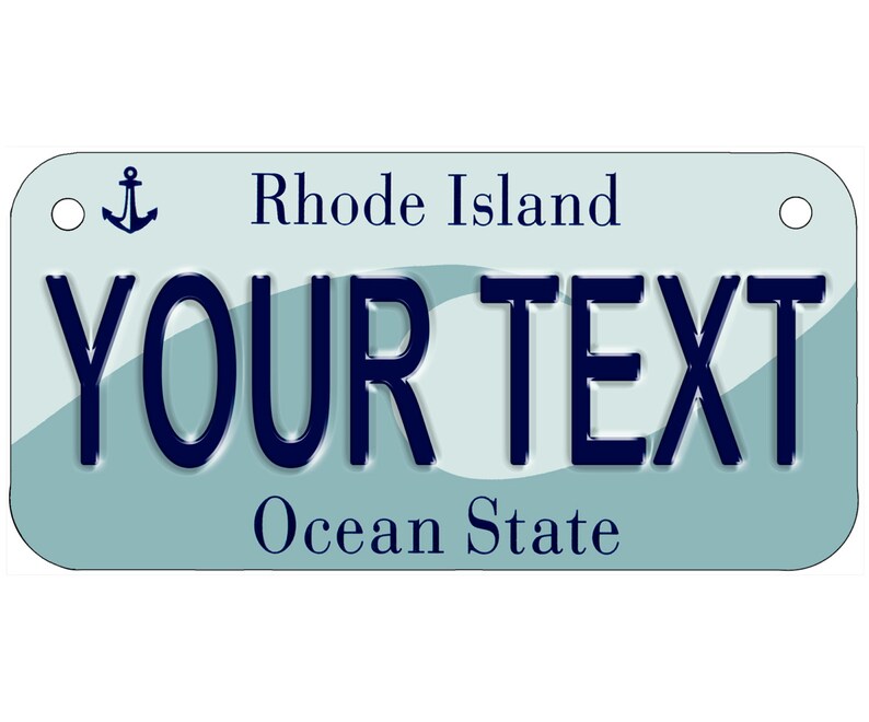 Custom Personalized State License Plate Rhode Island Etsy