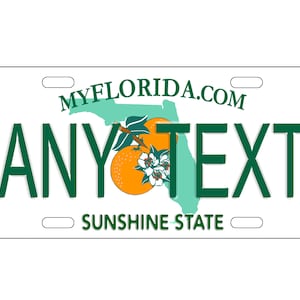 personalized state license plate - Florida  Novelty Plate-Printed Flat, 3 sizes