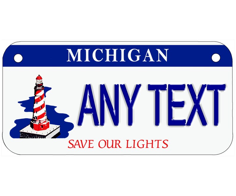 Custom Personalized State License Plate Michigan Lighthouse Etsy