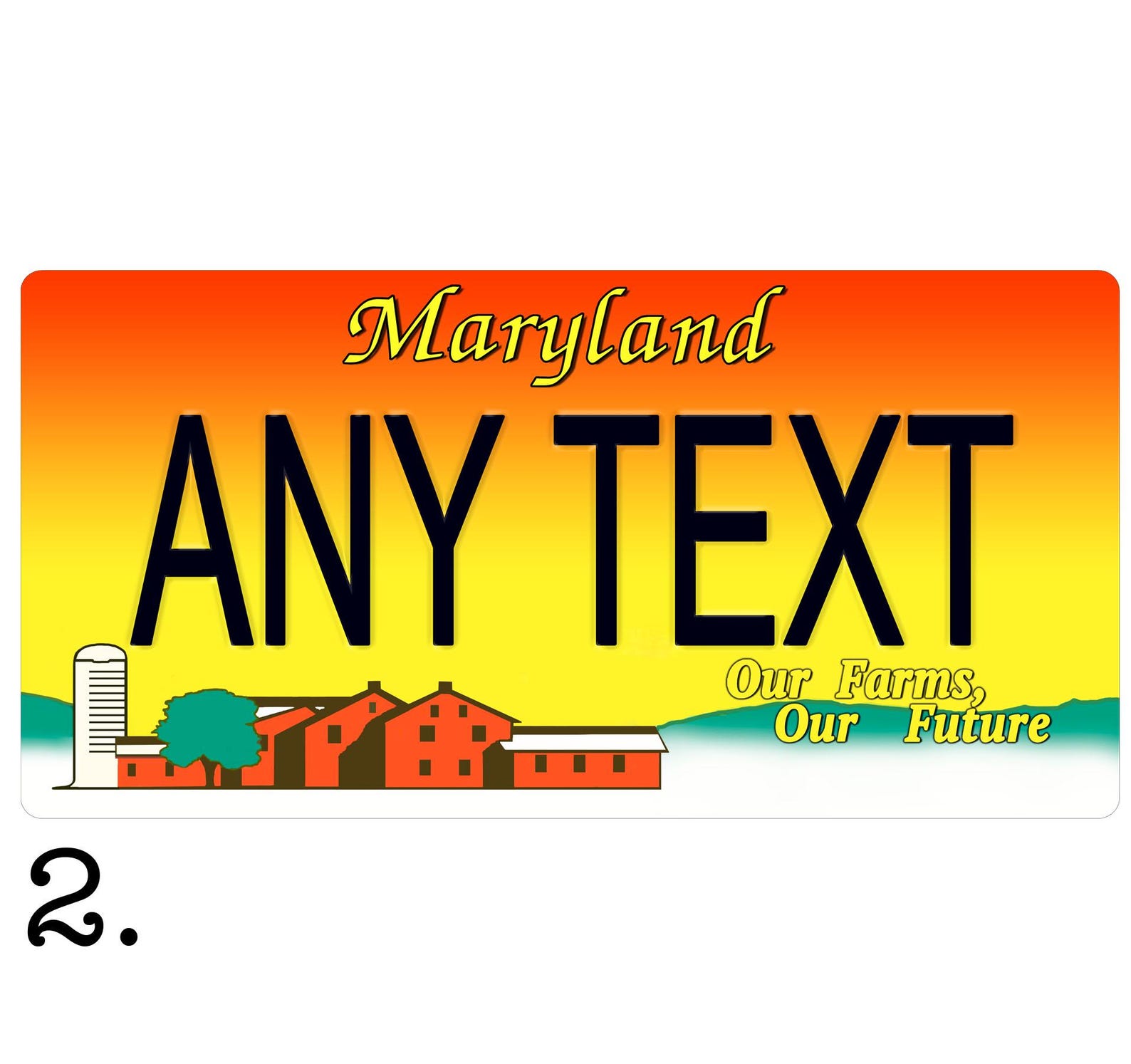 Custom, Full Color Sticker/decal License Plate - Maryland. Sx Designs ...