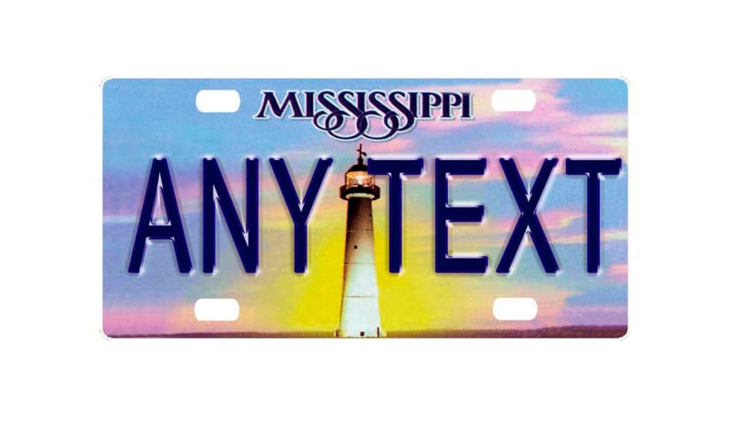 Personalized State License Plate Mississippi Novelty Etsy