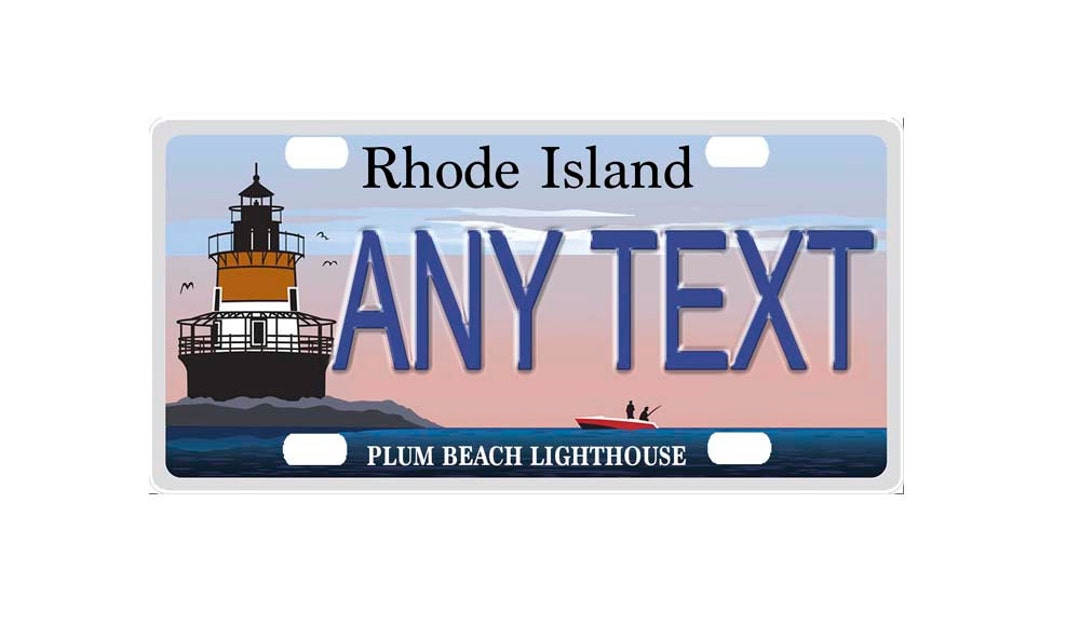 Personalized State License Plate Rhode Island Lighthouse Novelty Plate