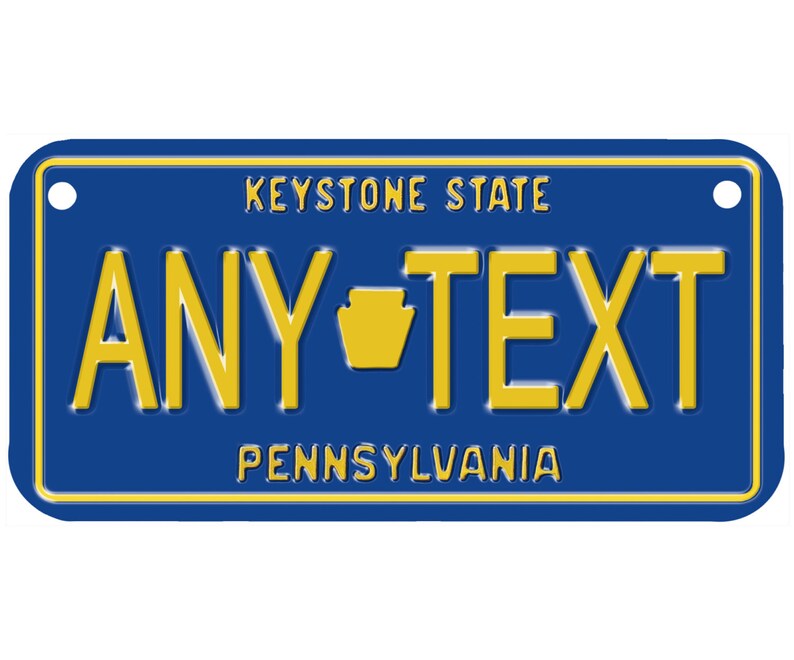 Custom Personalized State License Plate Pennsylvania 1993 Etsy