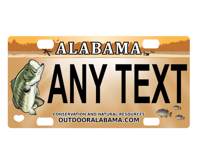 Custom personalized state license plateAlabama Natural Etsy