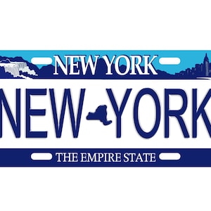 Personalized State License Plate - New York  Novelty Plate-Printed Flat, 3 sizes