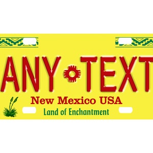 personalized state license plate - New Mexico 1991  Novelty Plate-Printed Flat, 3 sizes