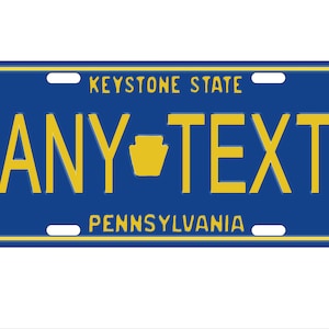 Personalized State License Plate - Pennsylvania 1993  Novelty Plate-Printed Flat, 3 sizes