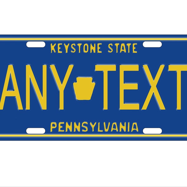 Personalized State License Plate - Pennsylvania 1993  Novelty Plate-Printed Flat, 3 sizes
