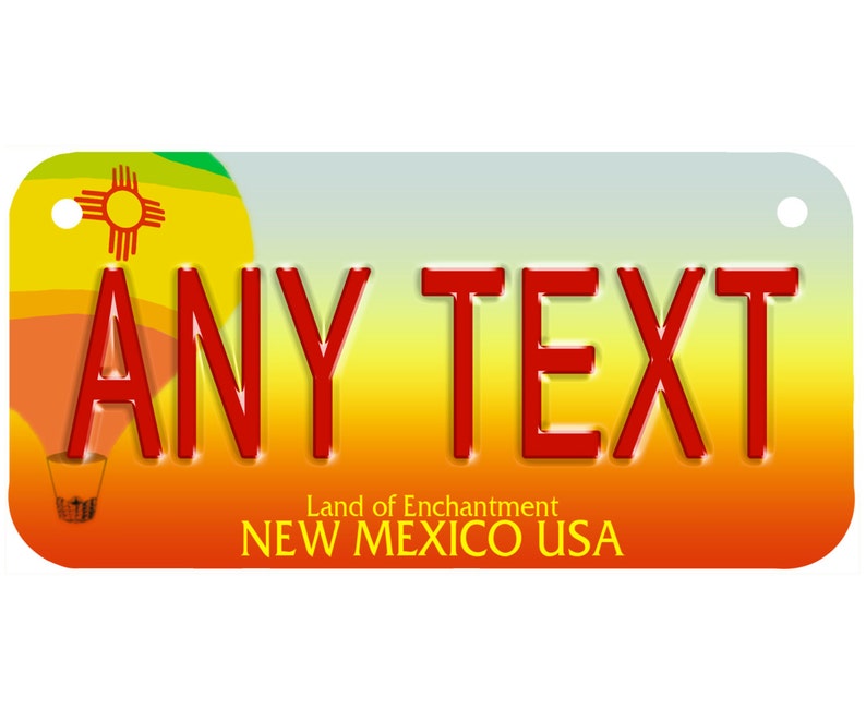 Custom Personalized State License Plate New Mexico Novelty Etsy