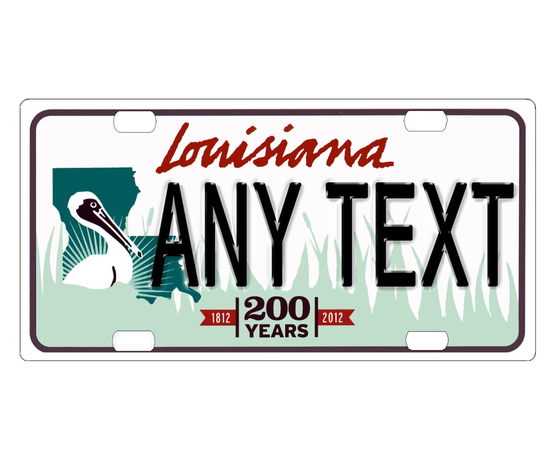 Personalized State License Plate Louisiana Bicentennial Etsy Nederland