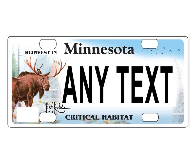 Custom Personalized State License Plate Minnesota Critical Etsy