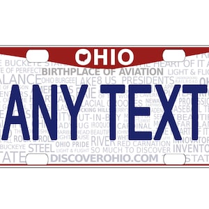 Personalized State License Plate - Ohio Pride  Novelty Plate-Printed Flat, 3 sizes