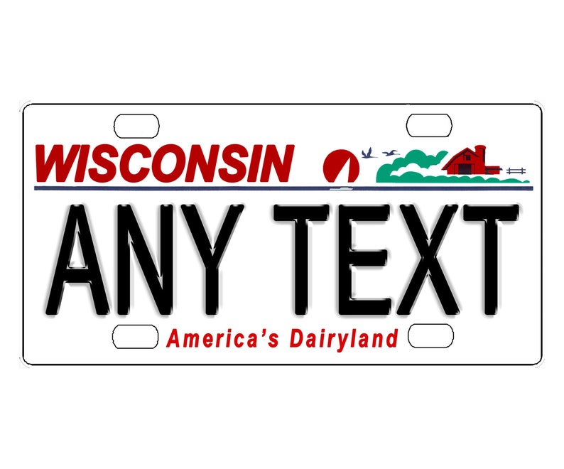 Custom Personalized State License Plate Wisconsin Novelty Etsy