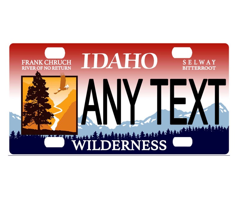 Custom personalized state license plate Idaho Wilderness Etsy