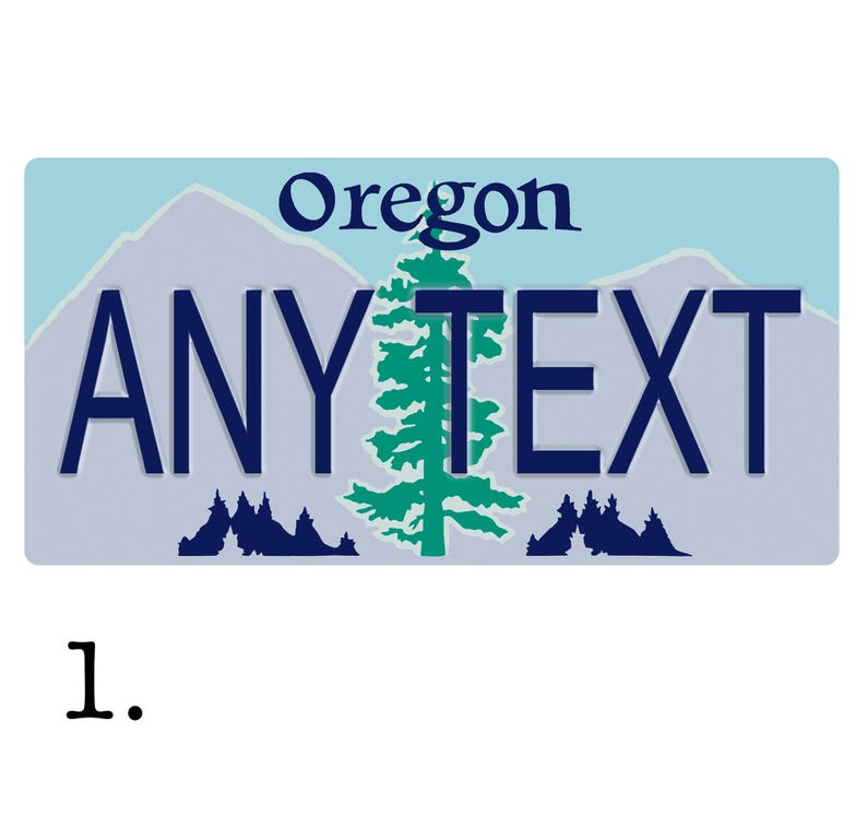 Custom, Full Color Sticker/decal License Plate - Oregon. Three Designs ...