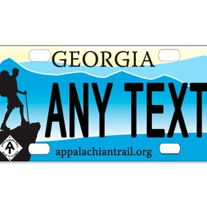 personalized state license plate - Georgia Appalachian Trail - Novelty Plate-Printed Flat, 3 sizes