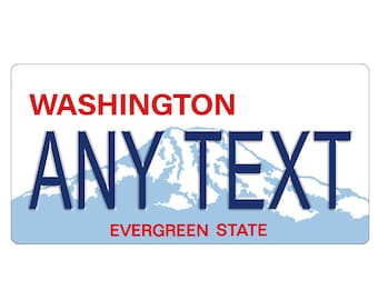 Custom, Full Color STICKER/Decal License Plate - Washington. Three Designs, Four Sizes - Waterproof, UV Resistant.