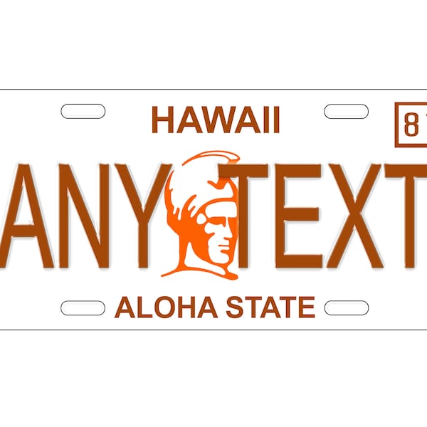 personalized state license plate - Hawaii 1981  Novelty Plate-Printed Flat, 3 sizes