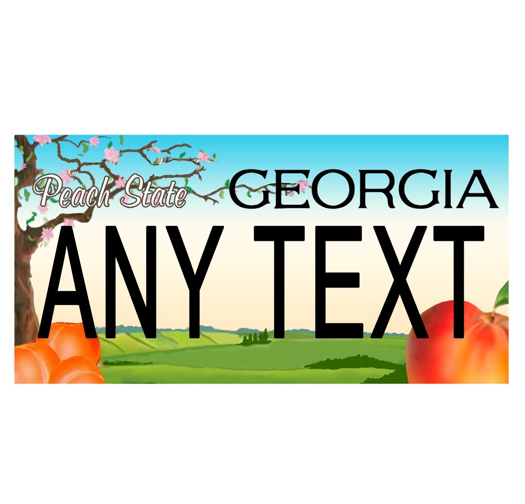 Sample Georgia Tag Sticker Custom, Full Color Sticker/decal License Plate - Georgia. Four Sizes ...