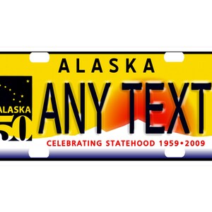 personalized state license plate - Alaska - Novelty Plate-Printed Flat, 3 sizes
