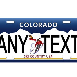 Personalized State License Plate - Colorado Ski Country  Novelty Plate-Printed Flat, 3 sizes