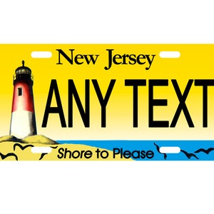 Personalized State License Plate - New Jersey Shore To Please Lighthouse  Novelty Plate-Printed Flat, 3 sizes