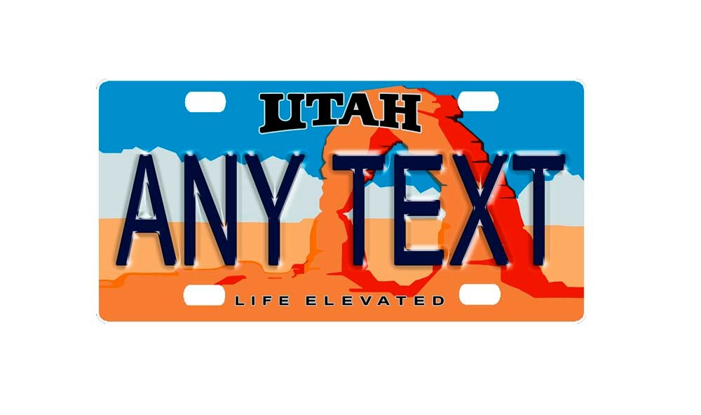 Personalized State License Plate Utah Novelty Plateprinted Etsy