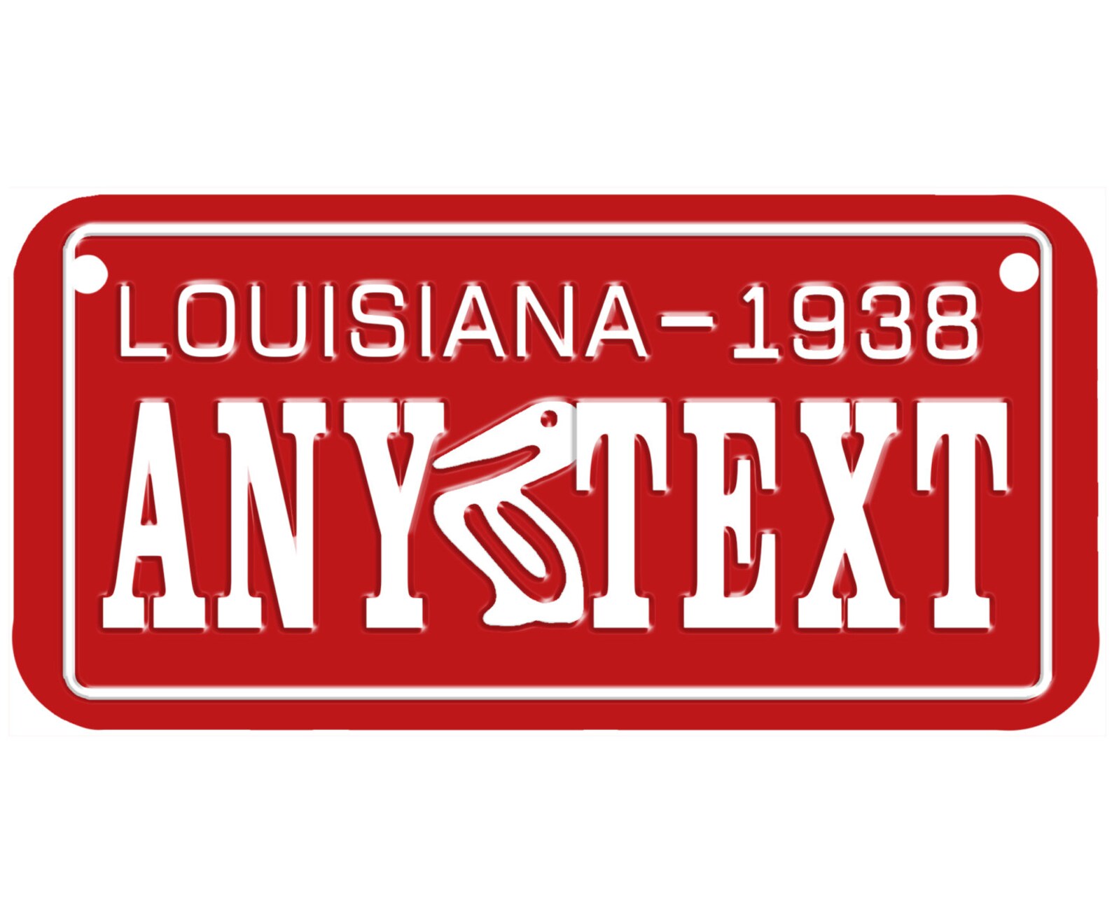 Custom Personalized State License Plate Louisiana 1938 Etsy