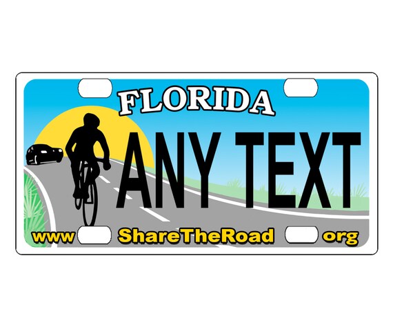 Custom Personalized State License Plate Florida Bike Add Etsy