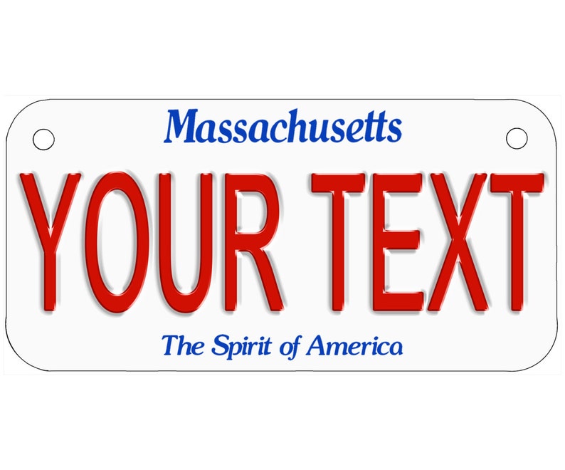 Custom Personalized State License Plate Massachusetts Etsy