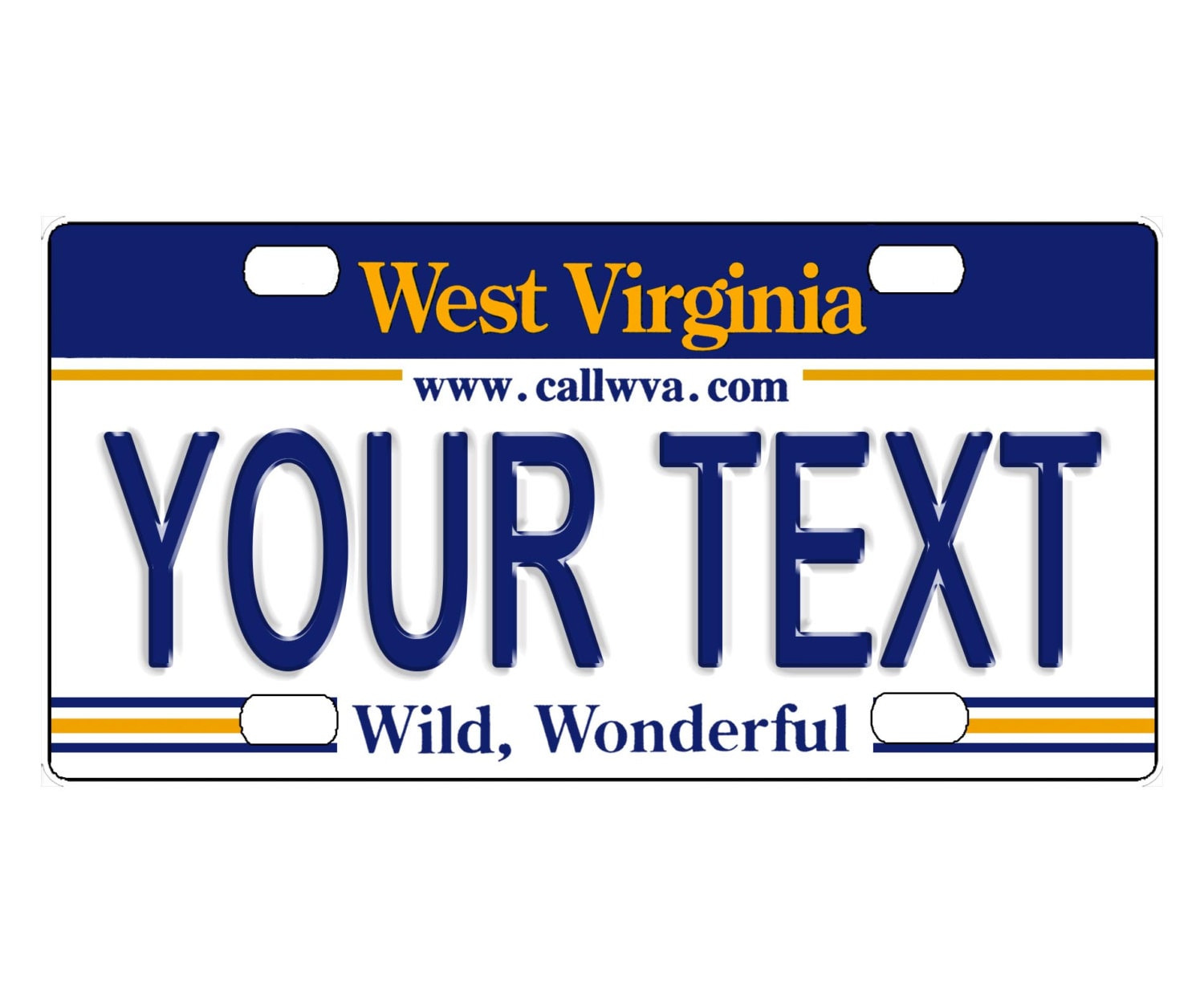 Custom Personalized State License Plate West Virginia Etsy