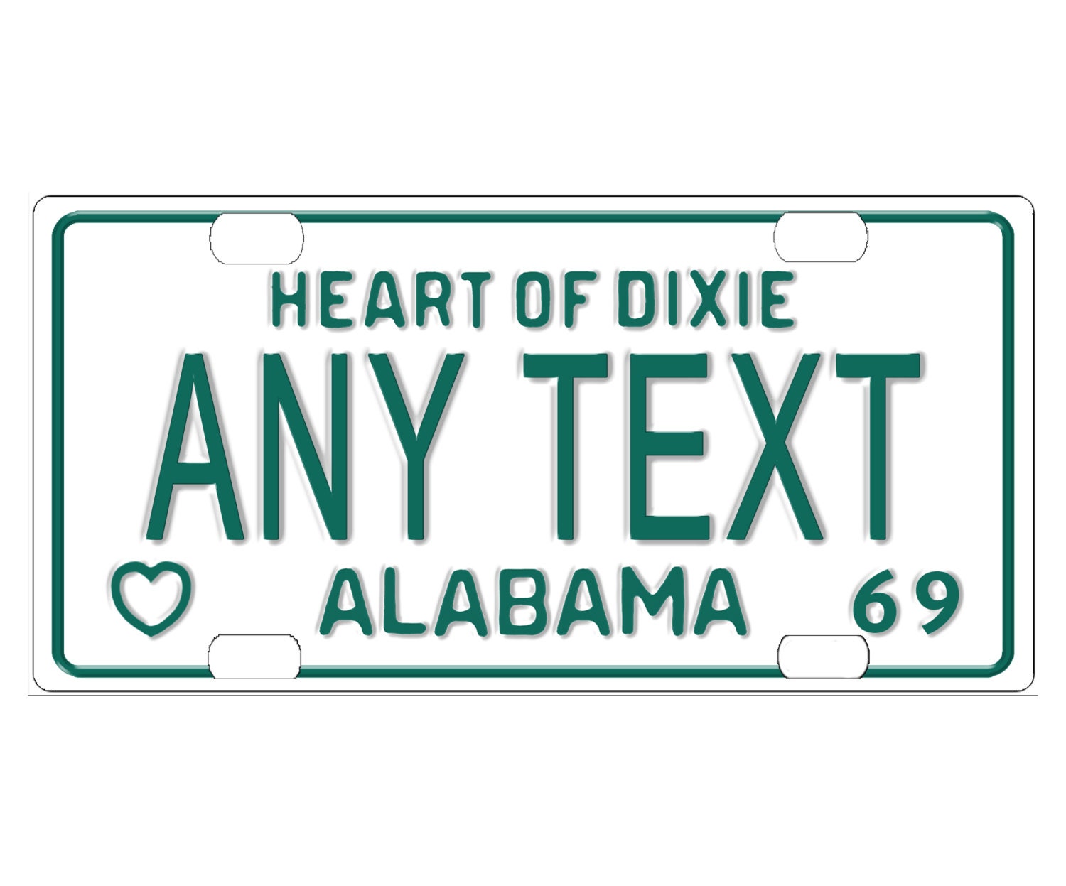 Custom Personalized State License Plate Alabama 1969 Etsy UK