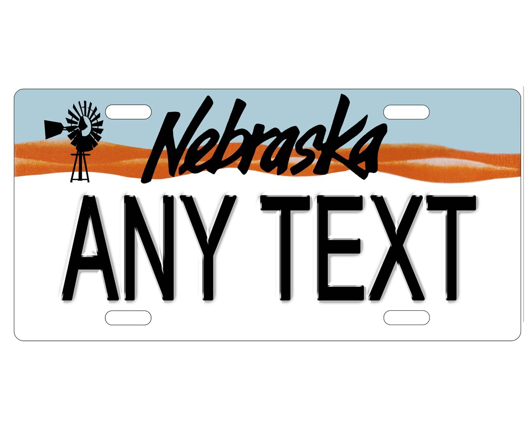 Personalized State License Plate Nebraska 1 Novelty Plateprinted Flat
