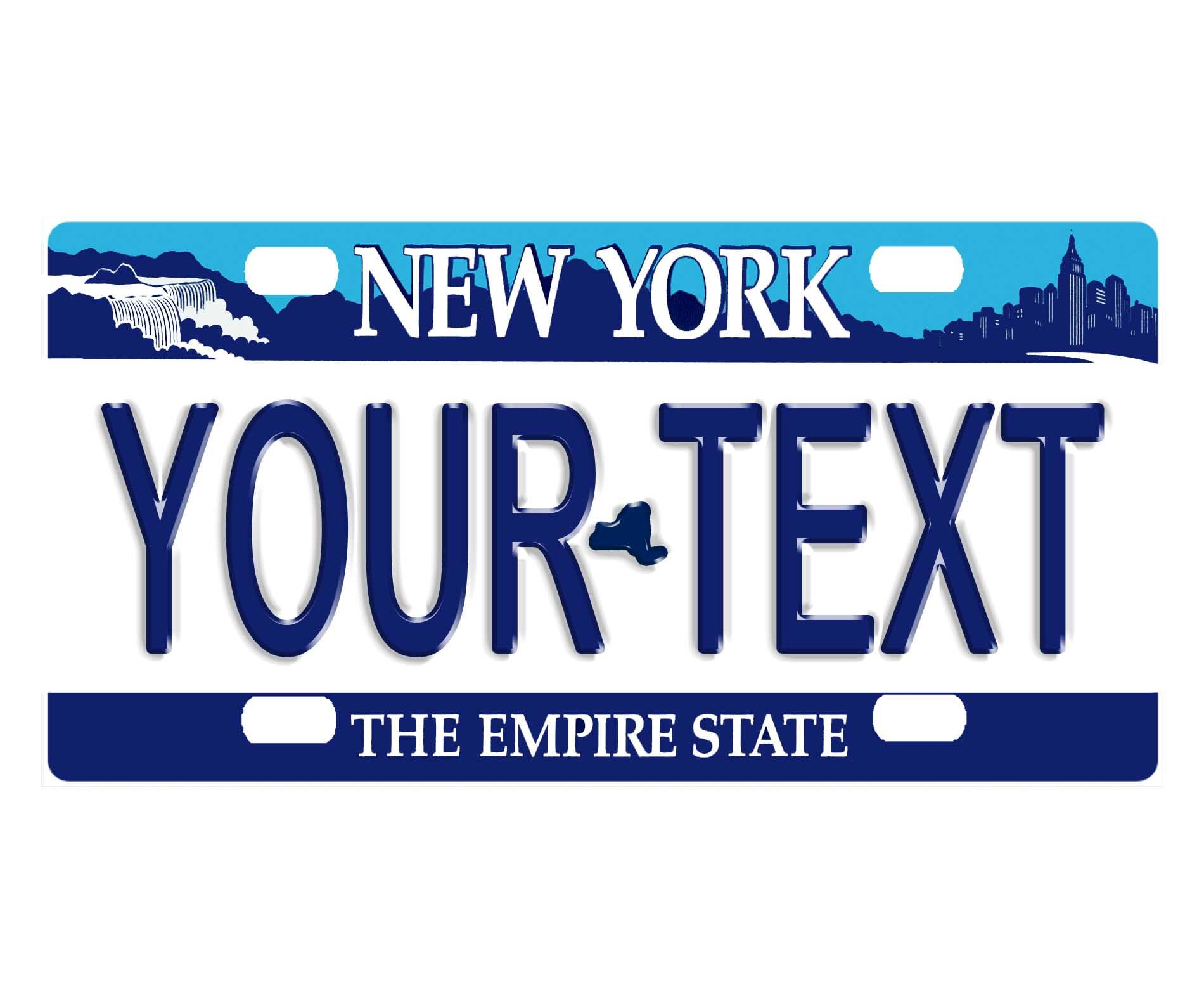 Custom Personalized State License Plate New York Add Any Etsy