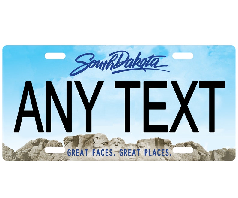 Custom Personalized State License Plate South Dakota 1 Etsy