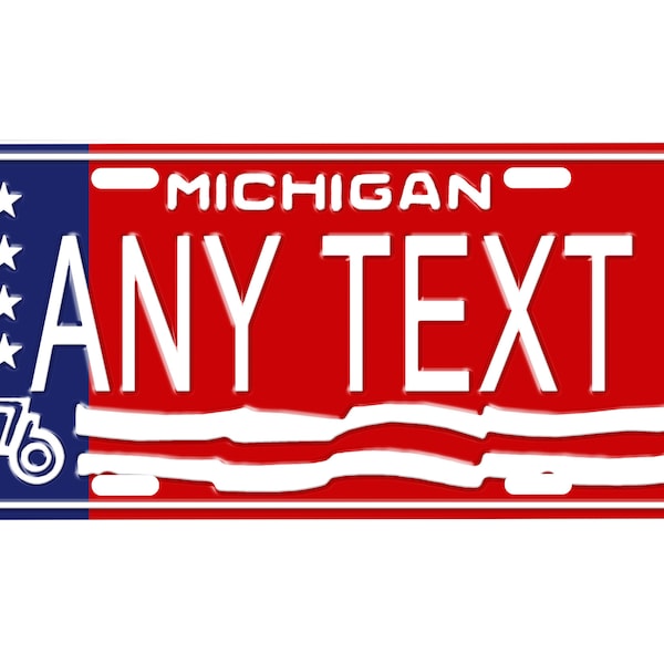 personalized state license plate - Michigan 1976 - Novelty Plate-Printed Flat, 3 sizes