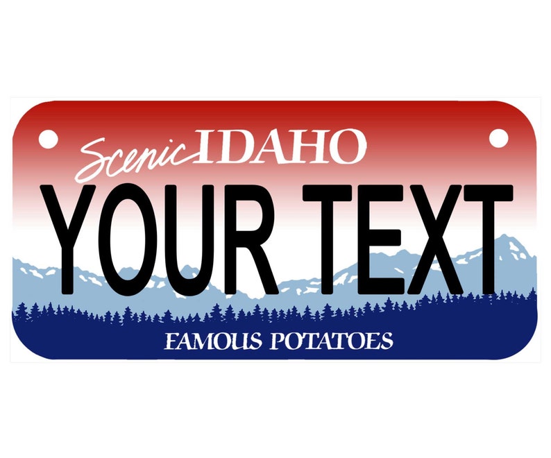 Custom Personalized State License Plate Idaho Novelty Etsy